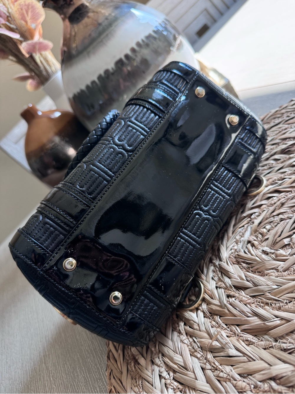 Vintage Balenciaga Black Quilted Patent Leather Satchel with Gold Hardware - Picture 4 of 9